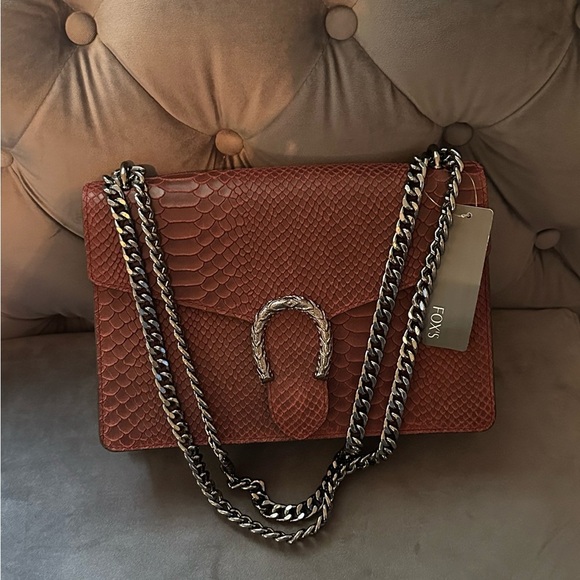 NWT Crossbody Shoulder Evening Bag for Women - Snake Printed Leather. - Picture 8 of 8